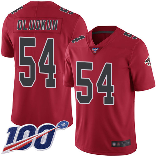 Atlanta Falcons Limited Red Men Foye Oluokun Jersey NFL Football 54 100th Season Rush Vapor Untouchable